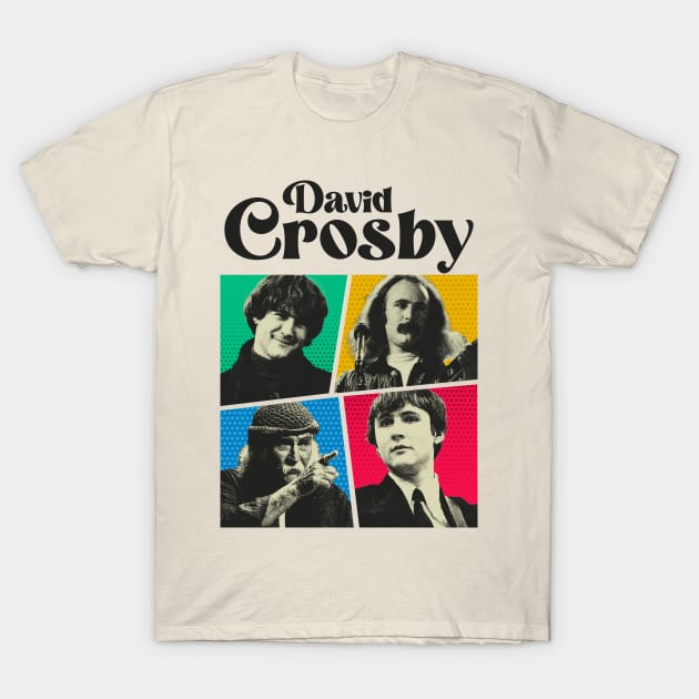 David Crosby Comics Black T-Shirt by sepatubau77